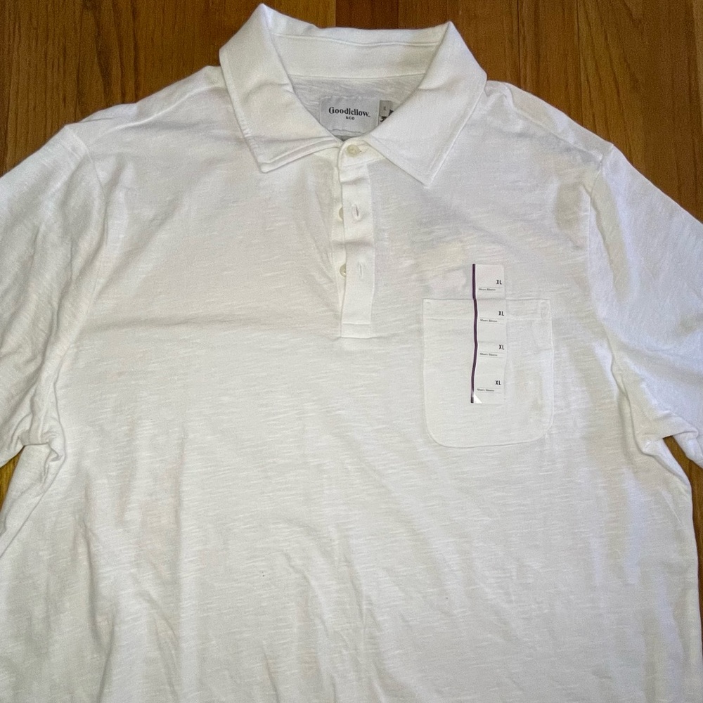 White Short Sleeve Collar Shirt- Goodfellow & Co